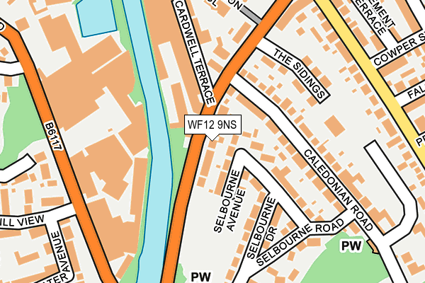 WF12 9NS map - OS OpenMap – Local (Ordnance Survey)