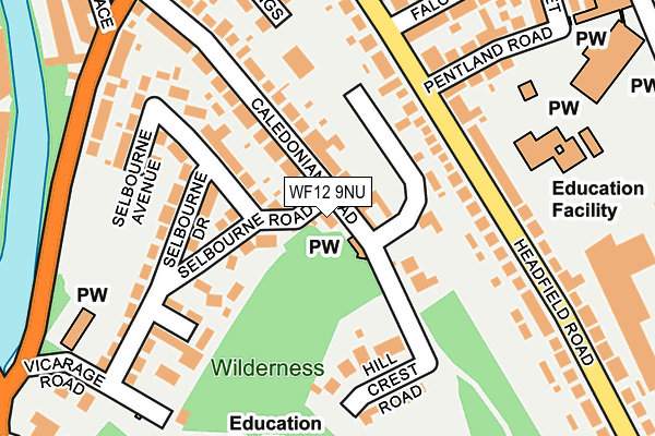 WF12 9NU map - OS OpenMap – Local (Ordnance Survey)