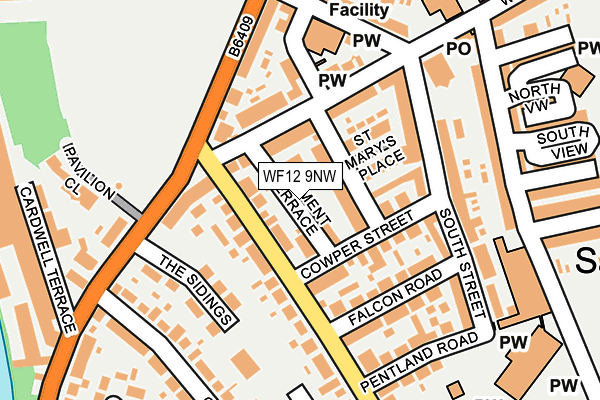WF12 9NW map - OS OpenMap – Local (Ordnance Survey)