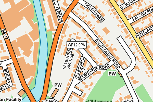 WF12 9PA map - OS OpenMap – Local (Ordnance Survey)