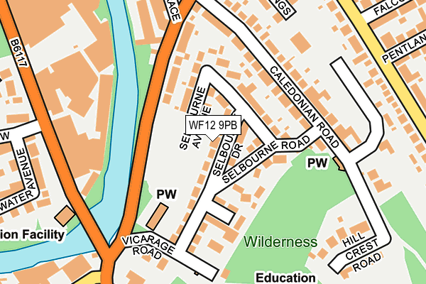 WF12 9PB map - OS OpenMap – Local (Ordnance Survey)