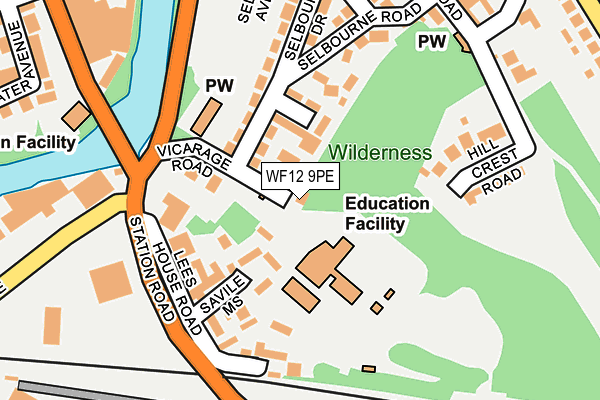 WF12 9PE map - OS OpenMap – Local (Ordnance Survey)