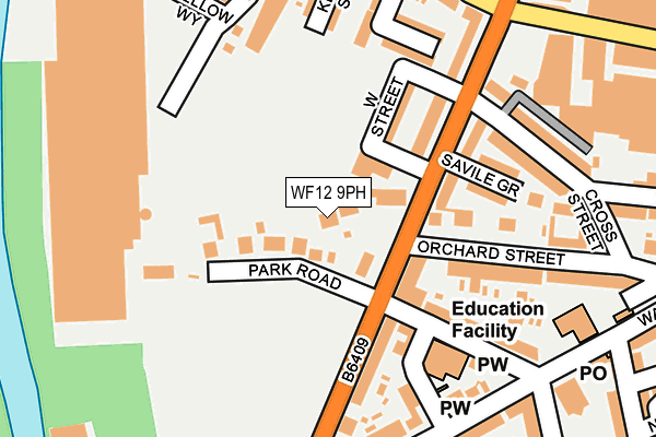 WF12 9PH map - OS OpenMap – Local (Ordnance Survey)