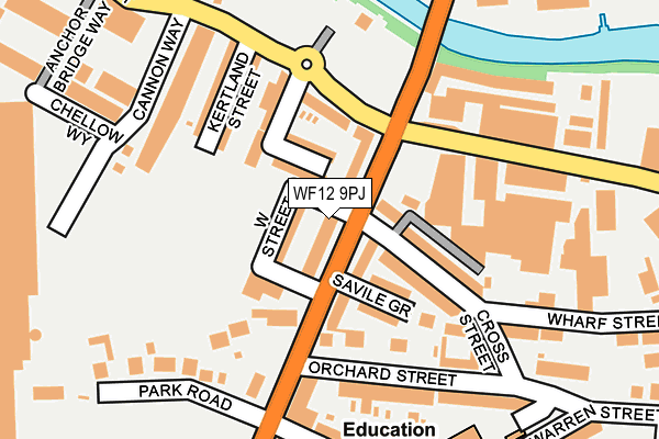 WF12 9PJ map - OS OpenMap – Local (Ordnance Survey)