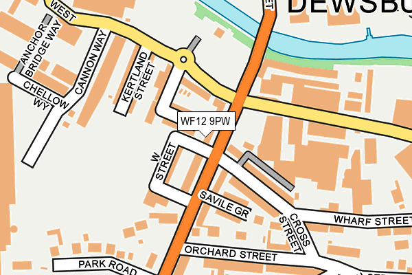 WF12 9PW map - OS OpenMap – Local (Ordnance Survey)