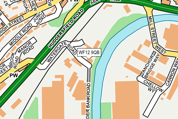 WF12 9QB map - OS OpenMap – Local (Ordnance Survey)