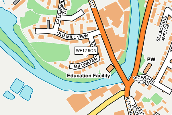WF12 9QN map - OS OpenMap – Local (Ordnance Survey)