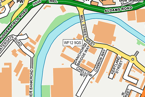 WF12 9QS map - OS OpenMap – Local (Ordnance Survey)