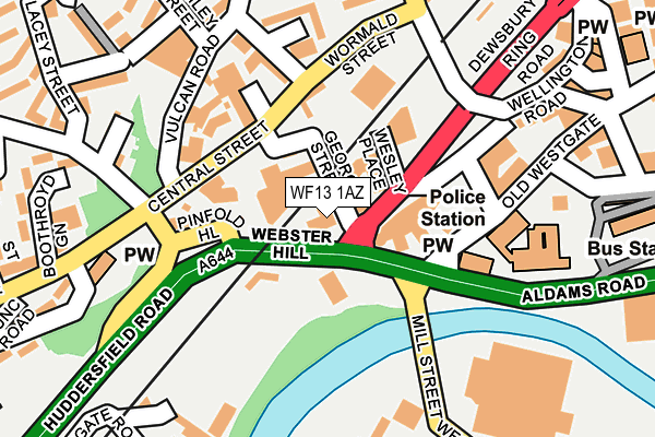 WF13 1AZ map - OS OpenMap – Local (Ordnance Survey)