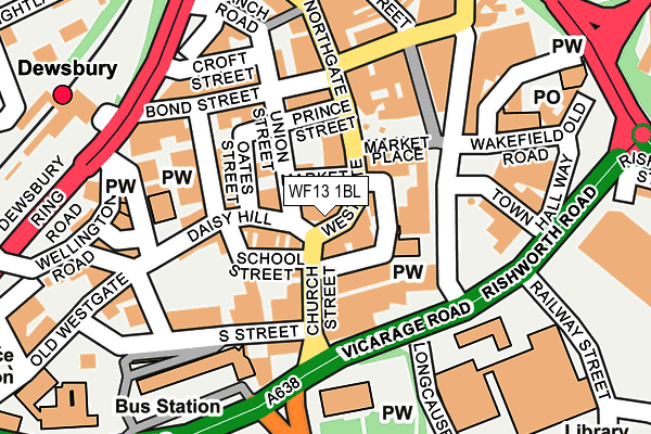WF13 1BL map - OS OpenMap – Local (Ordnance Survey)