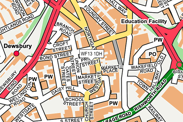 WF13 1DH map - OS OpenMap – Local (Ordnance Survey)