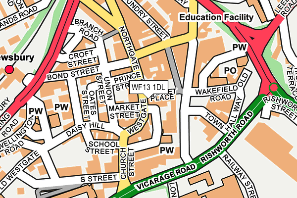 WF13 1DL map - OS OpenMap – Local (Ordnance Survey)