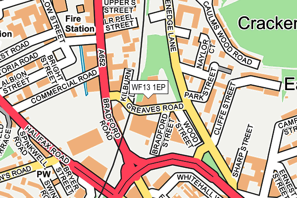 WF13 1EP map - OS OpenMap – Local (Ordnance Survey)