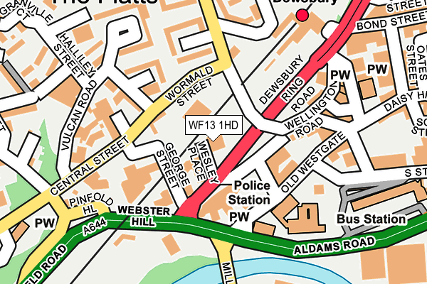 WF13 1HD map - OS OpenMap – Local (Ordnance Survey)