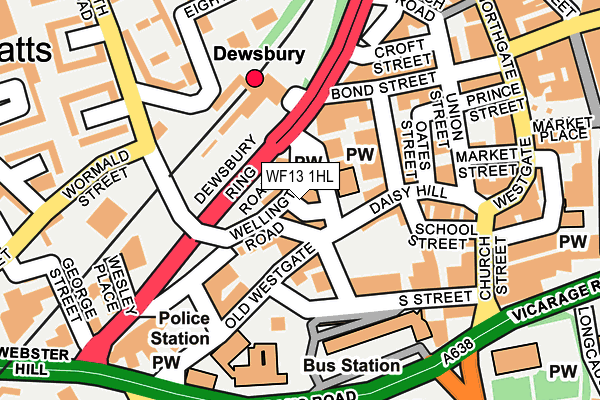 WF13 1HL map - OS OpenMap – Local (Ordnance Survey)