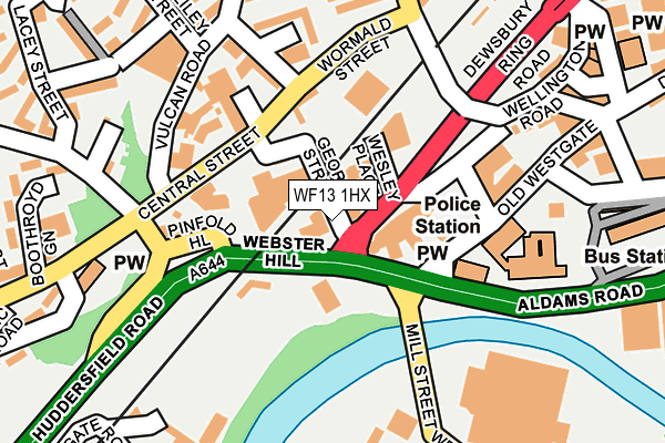 WF13 1HX map - OS OpenMap – Local (Ordnance Survey)