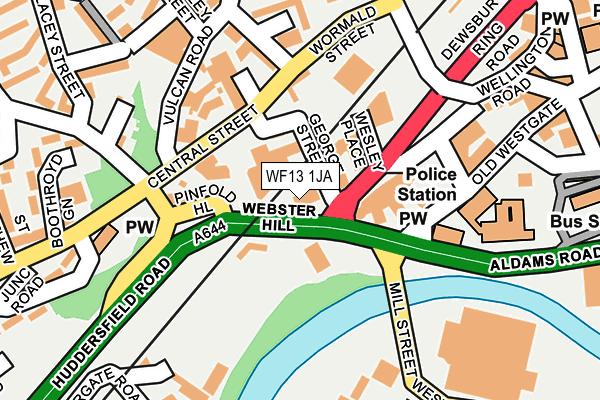 WF13 1JA map - OS OpenMap – Local (Ordnance Survey)