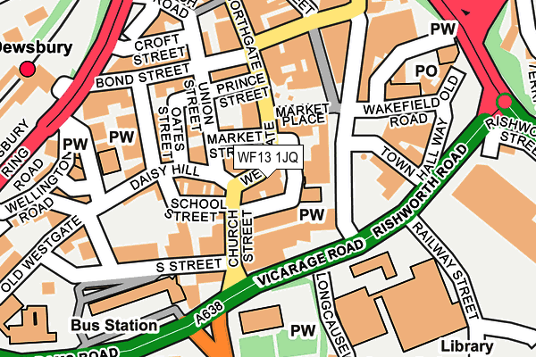 WF13 1JQ map - OS OpenMap – Local (Ordnance Survey)