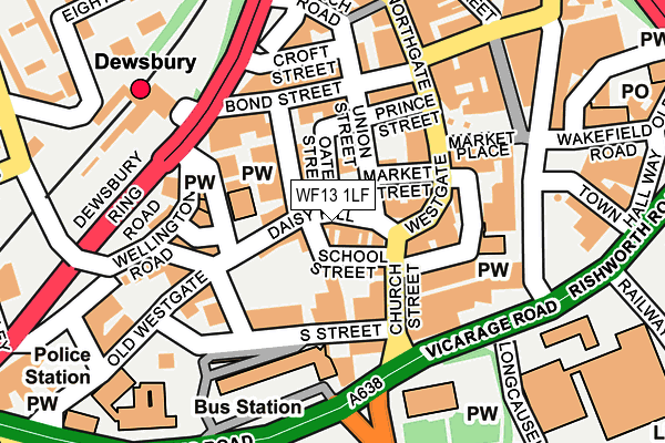 WF13 1LF map - OS OpenMap – Local (Ordnance Survey)