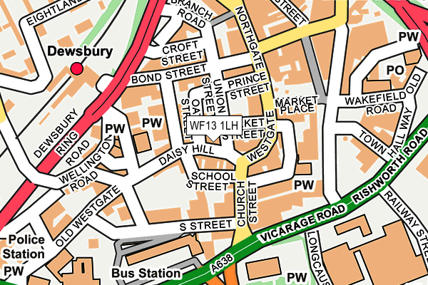 WF13 1LH map - OS OpenMap – Local (Ordnance Survey)