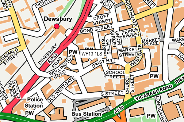 WF13 1LS map - OS OpenMap – Local (Ordnance Survey)