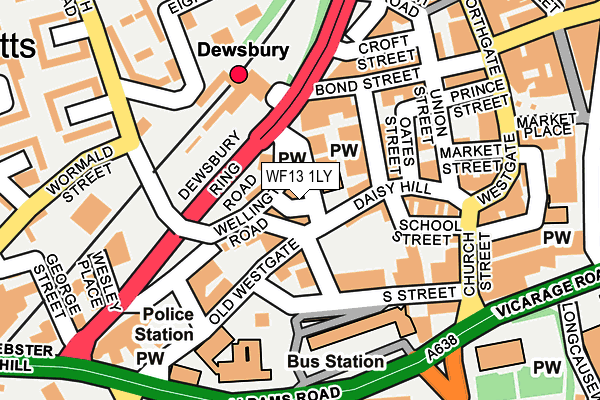 WF13 1LY map - OS OpenMap – Local (Ordnance Survey)