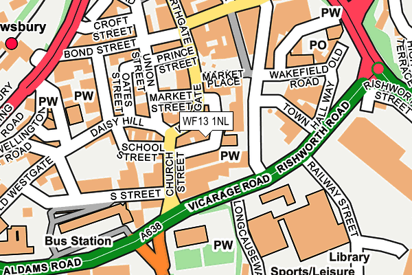 WF13 1NL map - OS OpenMap – Local (Ordnance Survey)