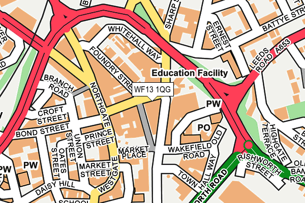 WF13 1QG map - OS OpenMap – Local (Ordnance Survey)