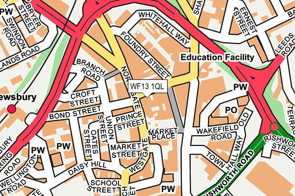 WF13 1QL map - OS OpenMap – Local (Ordnance Survey)