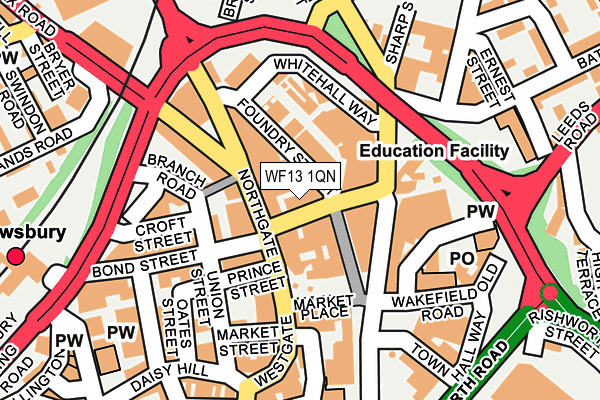 WF13 1QN map - OS OpenMap – Local (Ordnance Survey)