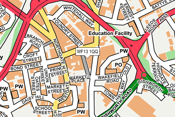 WF13 1QQ map - OS OpenMap – Local (Ordnance Survey)