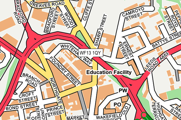 WF13 1QY map - OS OpenMap – Local (Ordnance Survey)