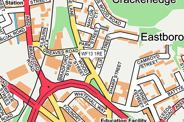 WF13 1RE map - OS OpenMap – Local (Ordnance Survey)