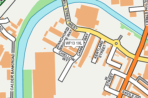 WF13 1XL map - OS OpenMap – Local (Ordnance Survey)