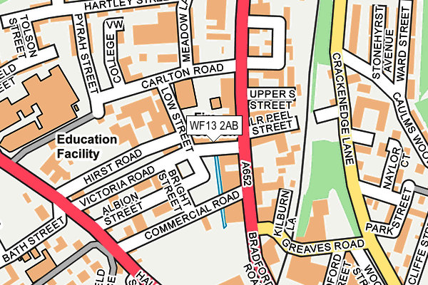 WF13 2AB map - OS OpenMap – Local (Ordnance Survey)