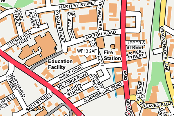 WF13 2AF map - OS OpenMap – Local (Ordnance Survey)