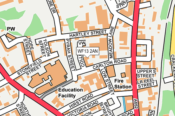 WF13 2AN map - OS OpenMap – Local (Ordnance Survey)