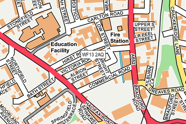 WF13 2AQ map - OS OpenMap – Local (Ordnance Survey)