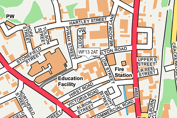 WF13 2AT map - OS OpenMap – Local (Ordnance Survey)