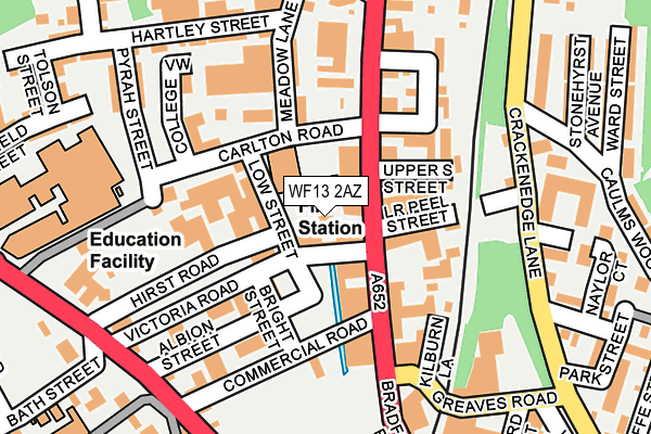 WF13 2AZ map - OS OpenMap – Local (Ordnance Survey)