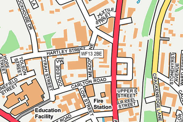 WF13 2BE map - OS OpenMap – Local (Ordnance Survey)