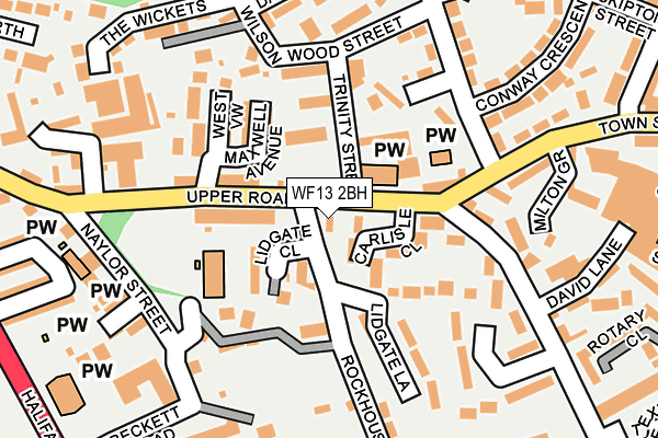 WF13 2BH map - OS OpenMap – Local (Ordnance Survey)
