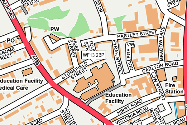 WF13 2BP map - OS OpenMap – Local (Ordnance Survey)