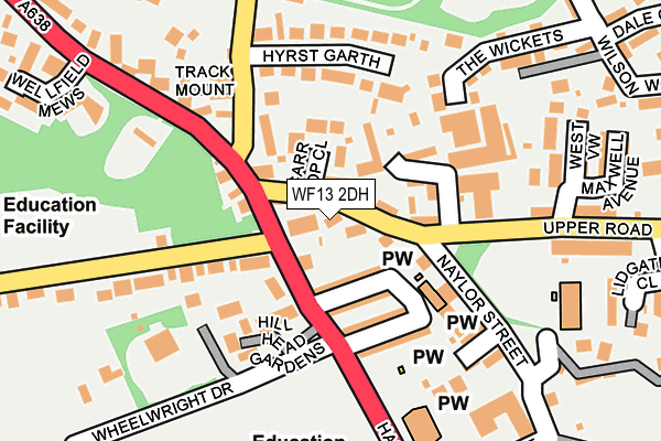 WF13 2DH map - OS OpenMap – Local (Ordnance Survey)