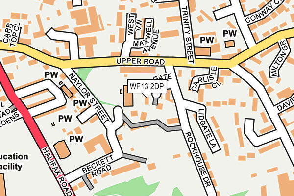 WF13 2DP map - OS OpenMap – Local (Ordnance Survey)
