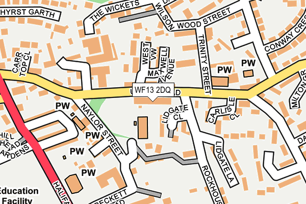 WF13 2DQ map - OS OpenMap – Local (Ordnance Survey)