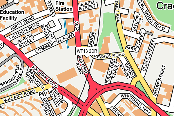 WF13 2DR map - OS OpenMap – Local (Ordnance Survey)