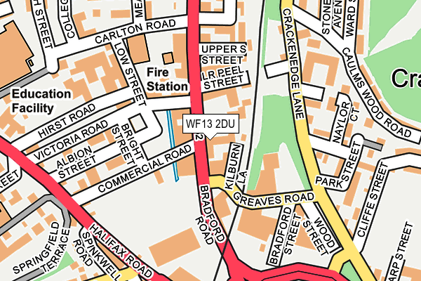 WF13 2DU map - OS OpenMap – Local (Ordnance Survey)