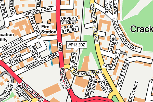 WF13 2DZ map - OS OpenMap – Local (Ordnance Survey)