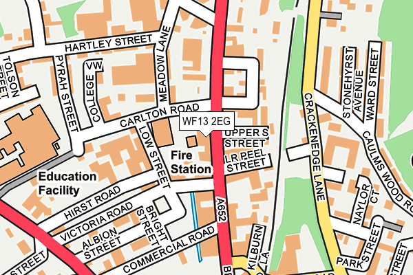 WF13 2EG map - OS OpenMap – Local (Ordnance Survey)